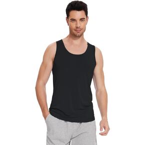 WiWi Viscose Men's Tank T-Shirt Soft Crewneck Undershirts Moisture Wicking Sleeveless Tanks Undershirt S-XXL