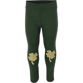 Unique Baby Girls St Patrick's Day Gold Clover Leggings