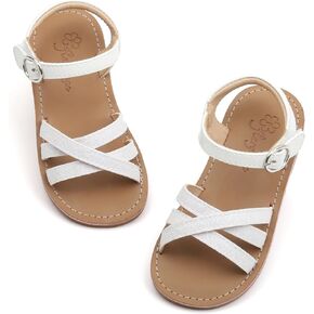 Flaryzone Toddler Little Girls Glitter Flower Open-Toe Flat Dress Sandals Summer Shoes