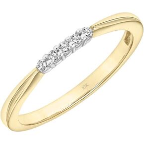 Brilliant Expressions 10K Yellow Gold 0.05 Cttw Conflict Free Diamond Accented Wedding or Anniversary Band (I-J Color, I2-I3 Clarity)