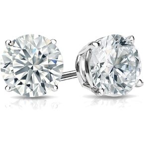 Fascinating Diamonds 1/2-5 Carat Lab Grown Diamond Solitaire Earrings for Women IGI Certified 14K Gold Push Back Stud Earrings (G-H, SI1-SI2, 0.50-5 c.t.w)