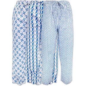 AMERICAN HEAVEN Men's 3 Pack Lounge Pajama Sleep Pants/Drawstring & Pockets Designer Woven Pant Bottoms