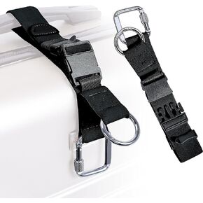 Luggage Straps Jacket Gripper with Square Carabiners & Ring Hooks Adjustable Baggage Suitcase Straps Belts Bag Travel Accessorie,Black