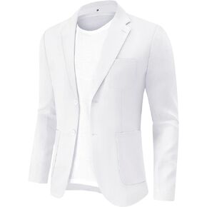 TURETRENDY Men's Linen Sport Coat Two Button Lightweight Blazer Business Casual Jacket