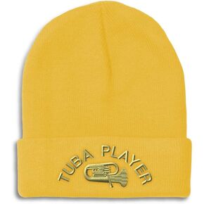 Custom Beanies for Men Tuba Player Embroidery Music Winter Hats for Women Acrylic Skull Cap 1 Size