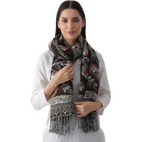 100% LAMB WOOL THICK, HAND EMBROIDERED BEAUTIFUL PAISLEY & FLORAL LARGE, WARM PASHMINA, SCARF, STOLE, WRAP
