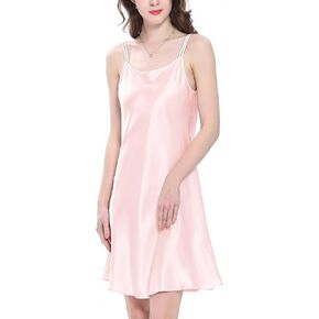ثوب نوم حريري 100% من LilySilk للنساء 19 ملم حرير التوت قصير قميص نوم مثير للسيدات، وردي S in Kuwait