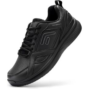 FitVille Wide Athletic Shoes for Men, Slip Resistant Work Shoes, Non Slip Walking Casual Sneakers, Lightweight | Cushioning