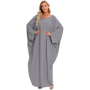 Women Islamic Muslim Abaya Dress Loose Full Cover Abayas Kaftan Dubai Maxi Robe with Hijab