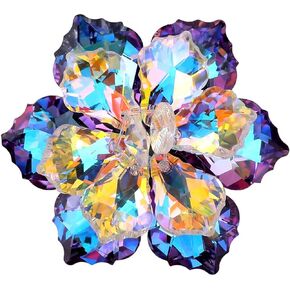 Shining Crystal Flower Brooch for Women Flower Shaped Brooch Pin Rhinestone Crystal Flower Lapel Pin for Coats Jackets Sweaters Accessories, Metal in Saudi Arabia