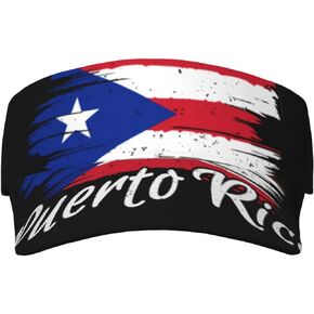 Retro Puerto Rico Flag Hats Visor Women Men Sun Hat Fashion Puerto Rico Visors Hats Adjustable Sport Wide Brim Cap