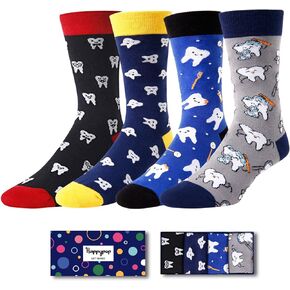 HAPPYPOP Dental School Graduation Gifts Dental Hygienist Gifts Teeth Gifts Dental Student Gifts Tooth Gifts, Teeth Socks Dentist Socks Dental Socks Men Tooth Socks