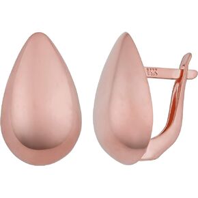 Kooljewelry 14k Gold Pear Shaped Omega Back Earrings (yellow gold or rose gold)