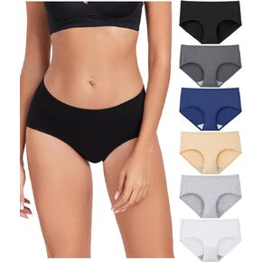 wirarpa Women's Underwear Cotton Hipster Panties Ladies Panties 6 Pack (Regular & Plus Size)
