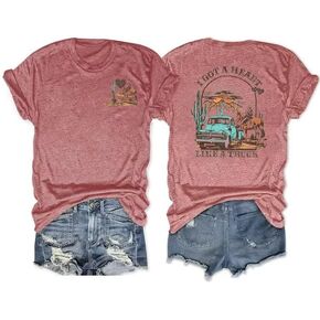 I Got A Heart Like A Truck T Shirt Women Country Music Shirts Nashville Concert Outfit Western Sunset Cowgirl Tops
