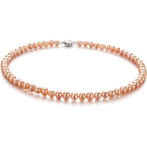 Bliss Pink 6-7mm A Quality Freshwater 925 Sterling Silver Cultured Pearl Necklace For Women