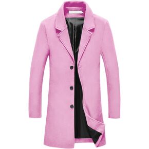 Lars Amadeus Men's Trench Coat Notch Lapel Single Breasted Classic Long Pea Coats Overcoat