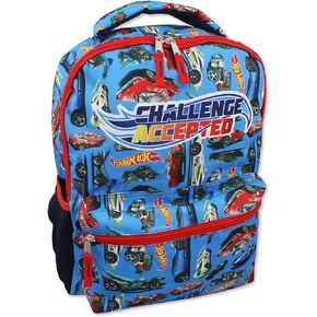 Hot Wheels Race Car Boys 16 Inch School Backpack (One Size, Blue)