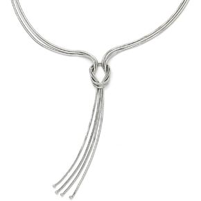 The Black Bow Multi Strand Lariat Knot Necklace in Sterling Silver, 16-18 Inch