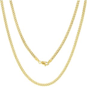 Nuragold 10k Yellow Gold 3.5mm Miami Cuban Link Chain Pendant Necklace, Mens Womens Jewelry 16" 18" 20" 22" 24" 26" 28" 30"