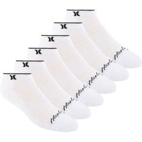 Hurley Women's Hurley Women s 6 Pack Low Cut Socks, White/Grey/Black, 9 11 US