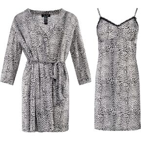 2 Piece Robe and Chemise Travel Sleep Set