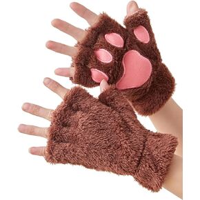 Cat Paws Gloves Fingerless Bear Paw Furry Cute Therian Hand Costume