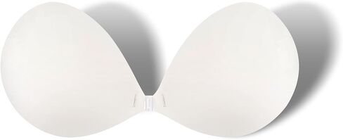 Niidor Strapless Bra Self Sticky Bra for Backless Dress with Silicone Pasties, B Cup White in Kuwait