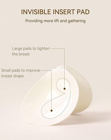 Niidor Strapless Bra Self Sticky Bra for Backless Dress with Silicone Pasties, B Cup White in Kuwait