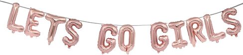 Let’s Go Girls Balloon Banner for Bachelorette Party, Bridal Shower Party Decorations (GOLD) in Saudi Arabia
