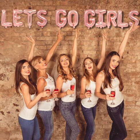 Let’s Go Girls Balloon Banner for Bachelorette Party, Bridal Shower Party Decorations (GOLD) in Saudi Arabia