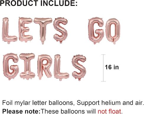 Let’s Go Girls Balloon Banner for Bachelorette Party, Bridal Shower Party Decorations (GOLD) in Saudi Arabia