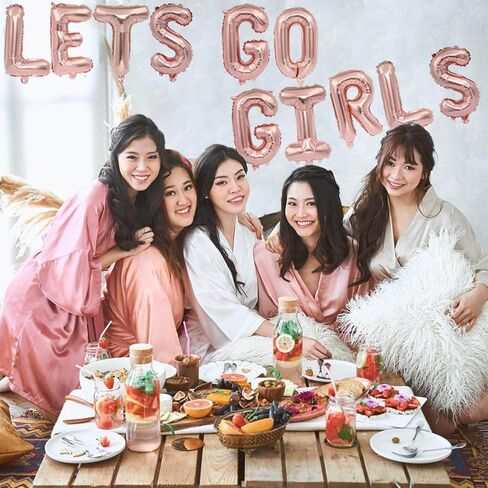 Let’s Go Girls Balloon Banner for Bachelorette Party, Bridal Shower Party Decorations (GOLD) in Saudi Arabia