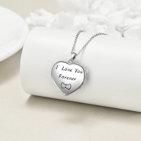 AOBOCO I Love You Forever Jewelry Gift for Her Sterling Silver Heart Pendant Necklace in Saudi Arabia