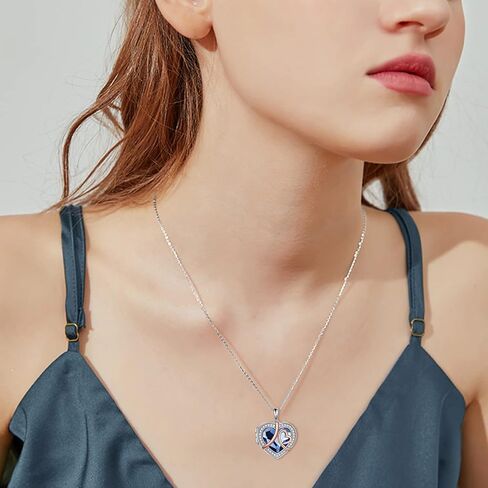 AOBOCO I Love You Forever Jewelry Gift for Her Sterling Silver Heart Pendant Necklace in Saudi Arabia