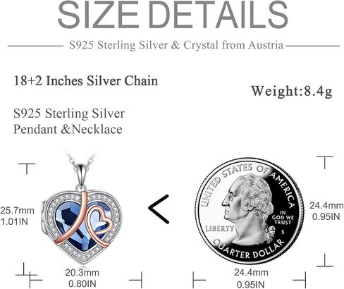 AOBOCO I Love You Forever Jewelry Gift for Her Sterling Silver Heart Pendant Necklace in Saudi Arabia