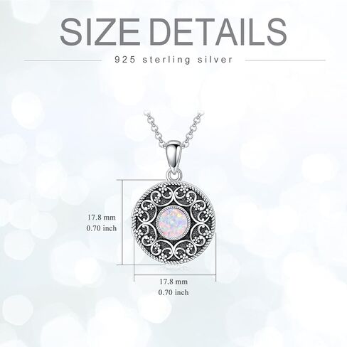 YOSOPRETTY Locket Necklace 925 Sterling Silver Moonstone Turquoise Opal Lapis Lazuli Locket Necklace That Holds Pictures Photo Locket Pendant Necklace Jewelry Gifts for Women Daughter Wife Girlfriend in Saudi Arabia