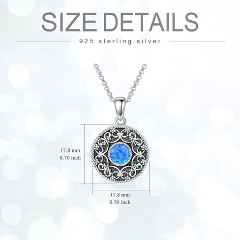 YOSOPRETTY Locket Necklace 925 Sterling Silver Moonstone Turquoise Opal Lapis Lazuli Locket Necklace That Holds Pictures Photo Locket Pendant Necklace Jewelry Gifts for Women Daughter Wife Girlfriend in Saudi Arabia