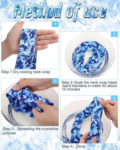 Zhanmai 12 Pcs Cooling Neck Wraps Cooling Neck Scarf Bandana Wrap Cooling Scarf Ice Cool Scarf for Men Women Labor Day (Camouflage Style) in Saudi Arabia