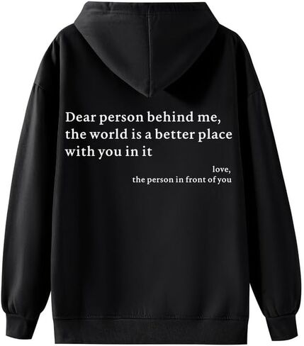 Dear Person Behind Me You Are Enough Hoodie for Women Teen Girls Oversized Aesthetic Graphic Sweatshirt Pullover Top in Saudi Arabia