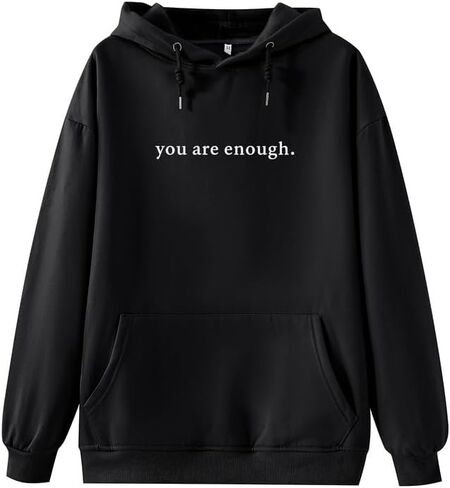 Dear Person Behind Me You Are Enough Hoodie for Women Teen Girls Oversized Aesthetic Graphic Sweatshirt Pullover Top in Saudi Arabia