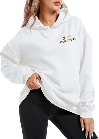 Dear Person Behind Me You Are Enough Hoodie for Women Teen Girls Oversized Aesthetic Graphic Sweatshirt Pullover Top in Saudi Arabia