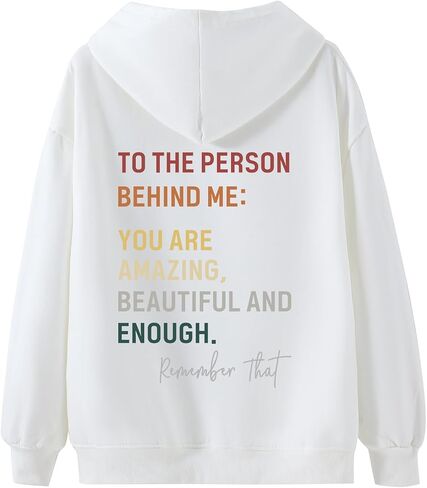 Dear Person Behind Me You Are Enough Hoodie for Women Teen Girls Oversized Aesthetic Graphic Sweatshirt Pullover Top in Saudi Arabia