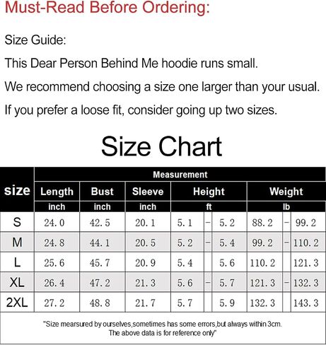 Dear Person Behind Me You Are Enough Hoodie for Women Teen Girls Oversized Aesthetic Graphic Sweatshirt Pullover Top in Saudi Arabia