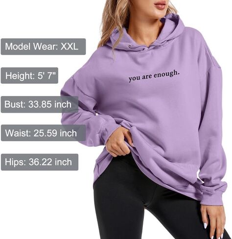 Dear Person Behind Me You Are Enough Hoodie for Women Teen Girls Oversized Aesthetic Graphic Sweatshirt Pullover Top in Saudi Arabia