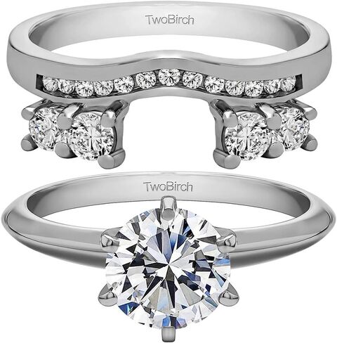 غلاف الذكرى السنوية من الفضة الإسترليني من توبيرتش سوليتير مع 0.73 قيراط من الزركونيا المكعبة in Kuwait