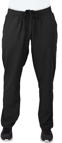 Green Town Scrubs for Women Scrub Set - V-Neck Top and Straight Leg Pant, 5 Pockets, Easy Care, Solids and Prints Uniforms -Black-Medium Petite in Saudi Arabia