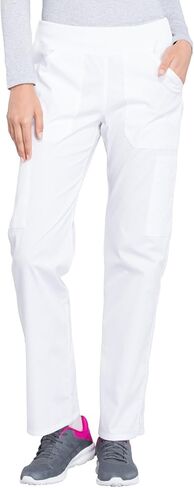 Women Scrubs Set Workwear Professionals WW665 V-Neck Top & WW170 Mid Rise Straight Leg Pull-on Cargo Pant, White- M Top/M Pant in Saudi Arabia