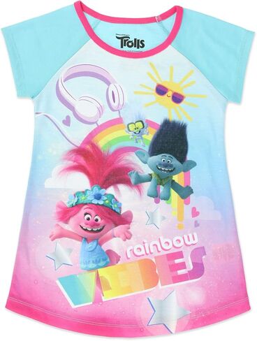 بيجامة نوم للفتيات من DREAMWORKS TROLLS مع نعال، مجموعة PJ مع شباشب متطابقة in Kuwait