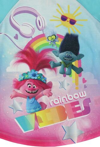 بيجامة نوم للفتيات من DREAMWORKS TROLLS مع نعال، مجموعة PJ مع شباشب متطابقة in Kuwait